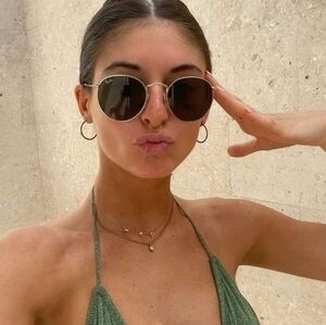 LIKE NEW RayBan Round Metal RB3447 G15 Green Lenses Ray ban Sunglasses